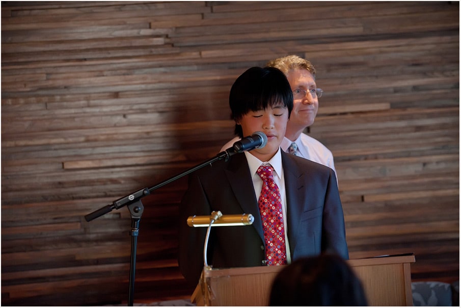 Noah reads at his Bar Mitzvah