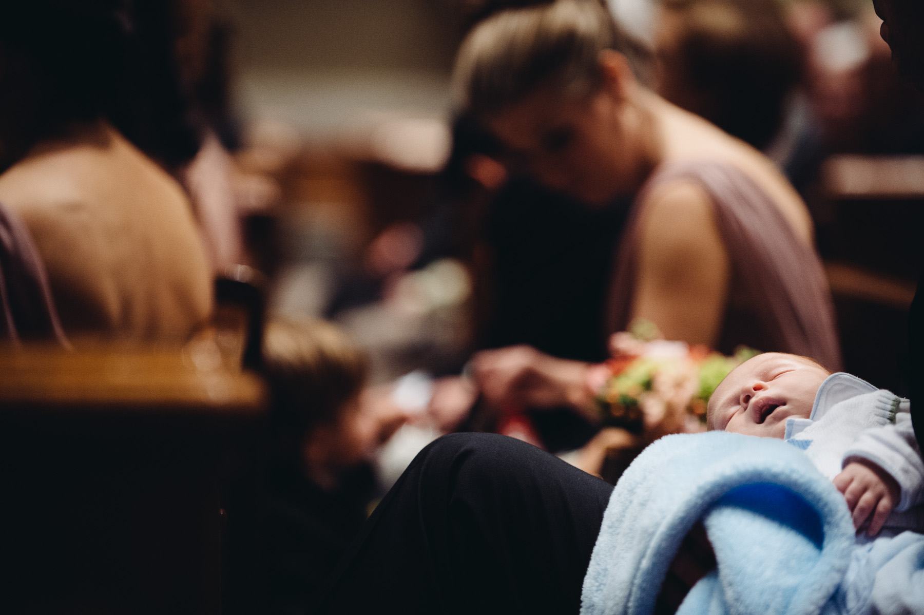 Baby sleeps at the Cathedral Basilica in Philadelphia